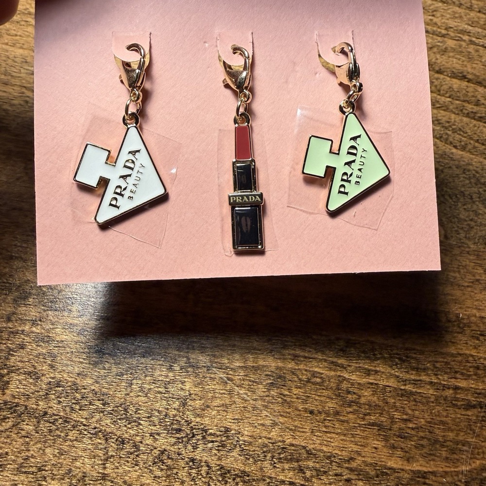 Prada Charm 3 Set Original Pradoxe Bottle Lip Customer Zip Pull Keychain Lotion - Picture 3 of 5